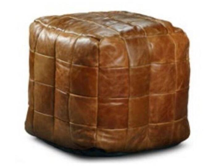 Casa Padrino Luxus Leder Hocker Braun 45 x 45 x H. 45 cm - Echtleder Hocker in Würfelform - Fußhocker - Wohnzimmer Möbel von Casa Padrino