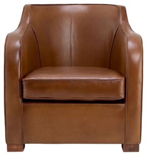 Casa Padrino Luxus Leder Sessel Braun 69 x 80 x H. 71 cm - Echtleder Wohnzimmer Sessel - Hotel Sessel - Wohnzimmer Möbel - Hotel Möbel - Luxus Qualität von Casa Padrino