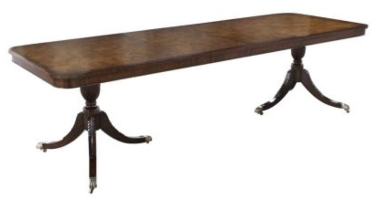 Casa Padrino Luxus Mahagoni Esstisch mit Rollen Hellbraun / Dunkelbraun 180 x 95 x H. 89 cm - Luxus EsszimmermÃ¶bel von Casa Padrino