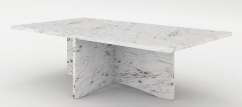 Casa Padrino Luxus Marmor Couchtisch Weiß 130 x 70 x H. 35 cm - Rechteckiger Wohnzimmertisch aus hochwertigem spanischen Carrara Marmor - Luxus Möbel von Casa Padrino