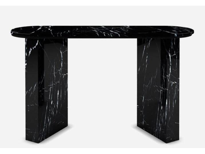 Casa Padrino Luxus Marmor Konsole Schwarz 150 x 45 x H. 90 cm - Moderner Konsolentisch aus hochwertigem Marmor - Luxus Möbel von Casa Padrino