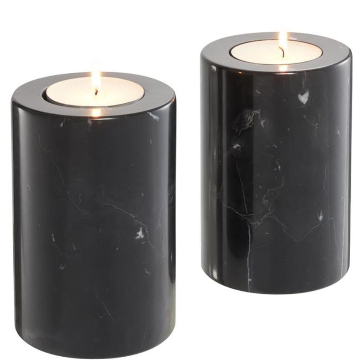 Casa Padrino Luxus Marmor Teelichthalter Set Schwarz à 10 x H. 15 cm - Hotel & Restaurant Deko Accessoires Casa Padrino Luxus Marmor Teelichthalter Set Schwarz à 10 x H. 15 cm - Hotel & Restaurant Deko Accessoires von Casa Padrino