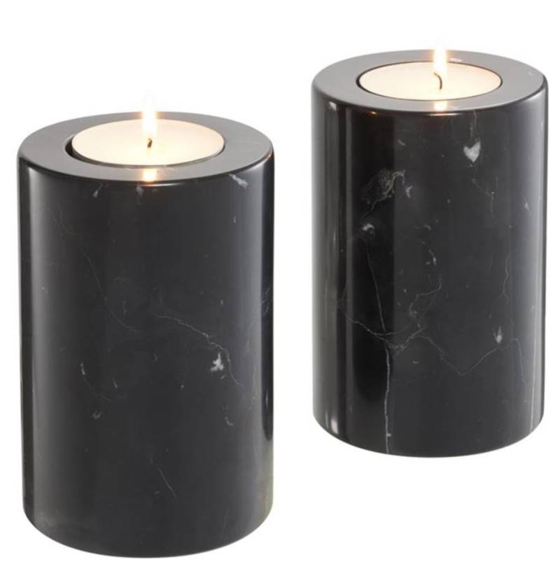 Casa Padrino Luxus Marmor Teelichthalter Set Schwarz à 10 x H. 15 cm - Hotel & Restaurant Deko Accessoires Casa Padrino Luxus Marmor Teelichthalter Set Schwarz à 10 x H. 15 cm - Hotel & Restaurant Deko Accessoires von Casa Padrino