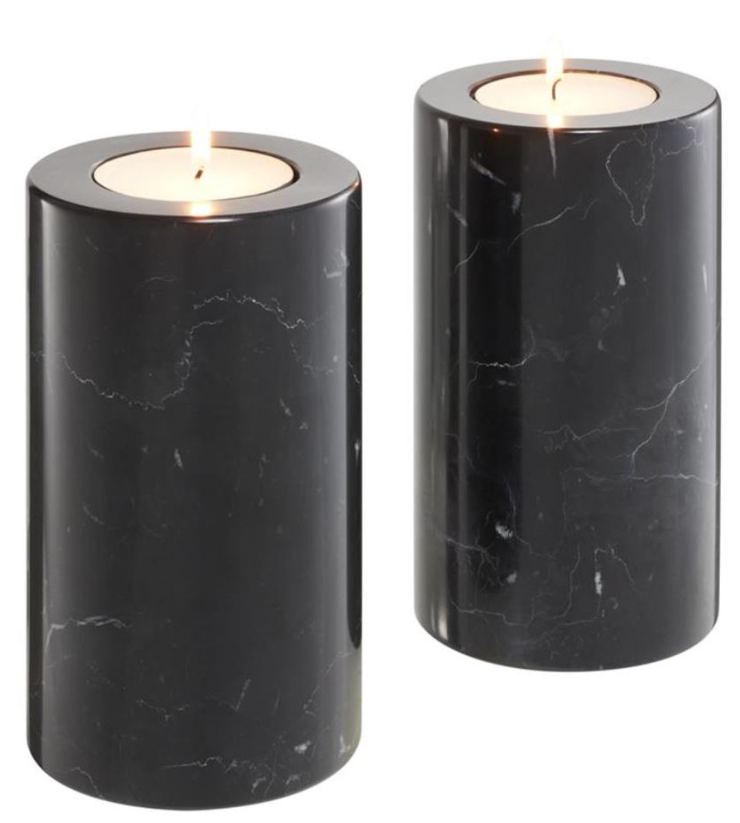 Casa Padrino Luxus Marmor Teelichthalter Set Schwarz à 10 x H. 18 cm - Hotel & Restaurant Deko Accessoires Casa Padrino Luxus Marmor Teelichthalter Set Schwarz à 10 x H. 18 cm - Hotel & Restaurant Deko Accessoires von Casa Padrino