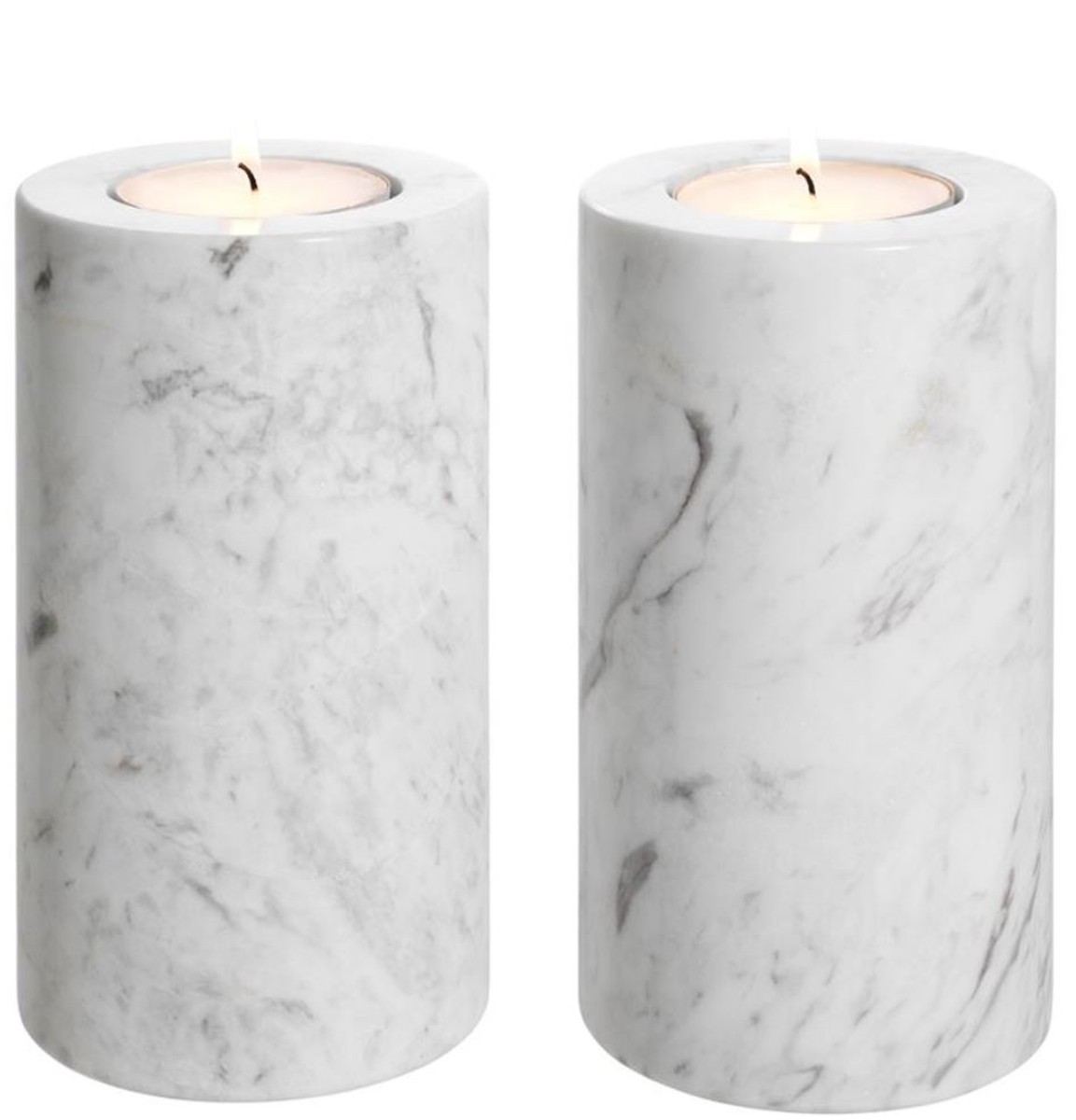 Casa Padrino Luxus Marmor Teelichthalter Set Weià à 10 x H. 18 cm - Luxus Qualität Casa Padrino Luxus Marmor Teelichthalter Set Weià à 10 x H. 18 cm - Luxus Qualität von Casa Padrino