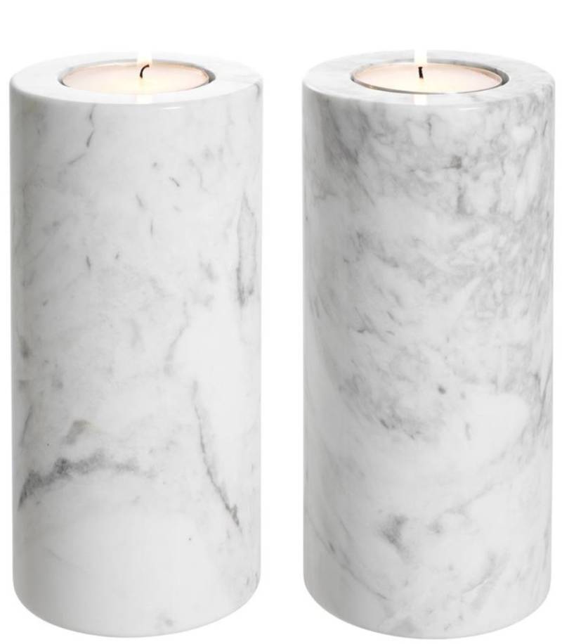 Casa Padrino Luxus Marmor Teelichthalter Set Weià à 10 x H. 21 cm - Luxus Qualität Casa Padrino Luxus Marmor Teelichthalter Set Weià à 10 x H. 21 cm - Luxus Qualität von Casa Padrino