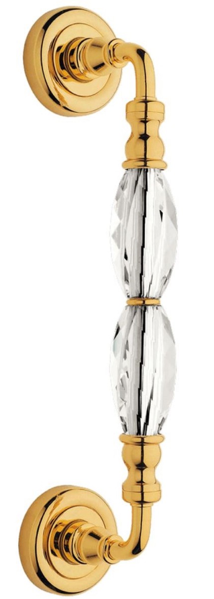 Casa Padrino Luxus Messing TÃ¼rgriff Set mit Swarovski Kristallglas Gold 5 x 25 cm - Luxus Kollektion von Casa Padrino