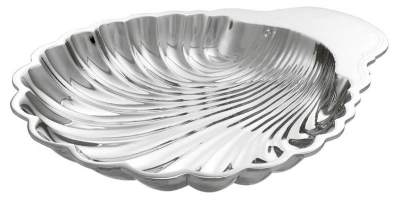 Casa Padrino Luxus Muschel Serviertablett Silber - Designer Tablett von Casa Padrino