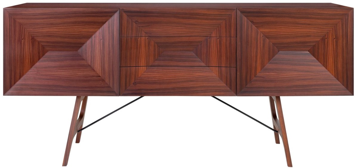 Casa Padrino Luxus Rosenholz Sideboard mit 2 Türen und 3 Schubladen Braun 200 x 50 x H. 90 cm - Luxus Qualität Casa Padrino Luxus Rosenholz Sideboard mit 2 Türen und 3 Schubladen Braun 200 x 50 x H. 90 cm - Luxus Qualität von Casa Padrino