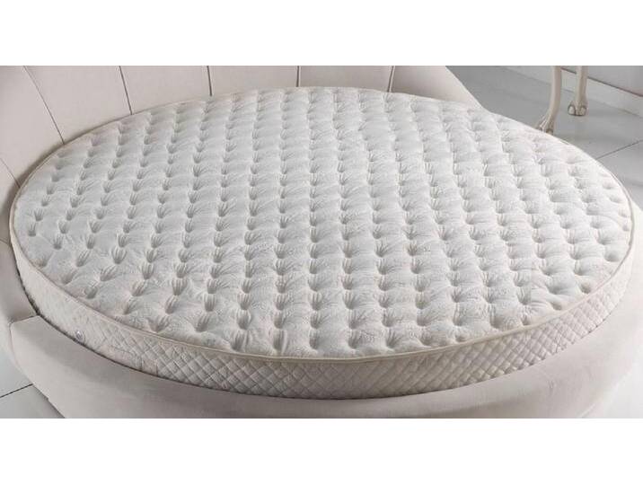 Casa Padrino Luxus Rundbett Matratze Weiß Ø 220 cm - Runde beidseitig verwendbare Doppelbett Matratze mit Taschenfederkern - Luxus Qualität von Casa Padrino
