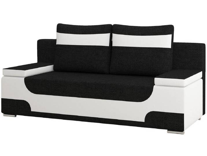 Casa Padrino Luxus Schlafsofa Schwarz / Weiß / Silber 200 x 92 x H. 90 cm - Wohnzimmer Sofa mit Schlaffunktion - Wohnzimmer Möbel - Luxus Möbel - Luxus Interior von Casa Padrino