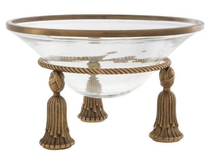 Casa Padrino Luxus Schüssel Vintage Messingfarben Ø 36 x H. 21 cm - Hotel & Restaurant Deko Accessoires von Casa Padrino