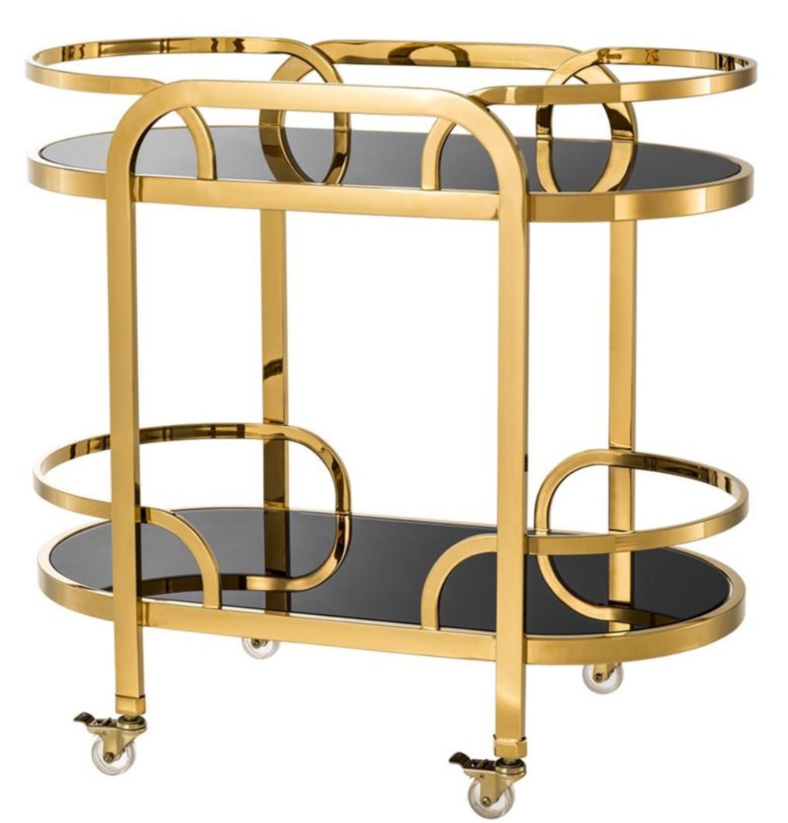 Casa Padrino Luxus Servierwagen Gold / Schwarz 85 x 46,5 x H. 80,5 cm - Hotel Restaurant Gastronomie Trolley Casa Padrino Luxus Servierwagen Gold / Schwarz 85 x 46,5 x H. 80,5 cm - Hotel Restaurant Gastronomie Trolley von Casa Padrino