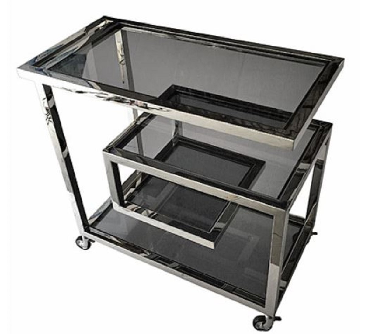 Casa Padrino Luxus Servierwagen Silber / Schwarz 83 x 42 x H. 78 cm - Hotel Restaurant Gastronomie Trolley Casa Padrino Luxus Servierwagen Silber / Schwarz 83 x 42 x H. 78 cm - Hotel Restaurant Gastronomie Trolley von Casa Padrino