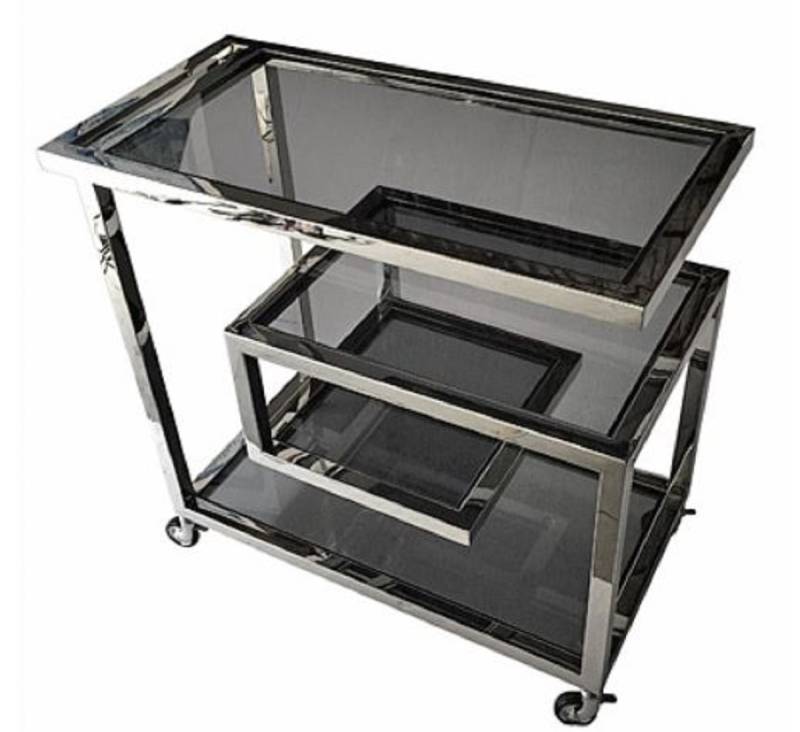 Casa Padrino Luxus Servierwagen Silber / Schwarz 83 x 42 x H. 78 cm - Hotel Restaurant Gastronomie Trolley von Casa Padrino