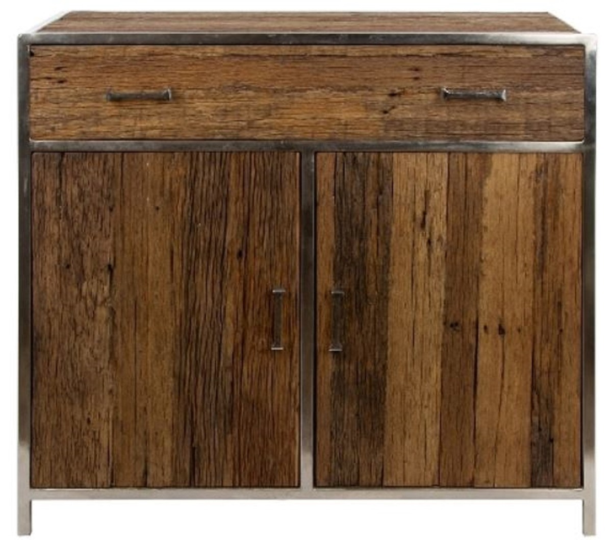 Casa Padrino Luxus Sideboard mit 2 Türen und 1 Schublade Braun / Silber 90 x 40 x H. 86 cm - Luxus Möbel Casa Padrino Luxus Sideboard mit 2 Türen und 1 Schublade Braun / Silber 90 x 40 x H. 86 cm - Luxus Möbel von Casa Padrino