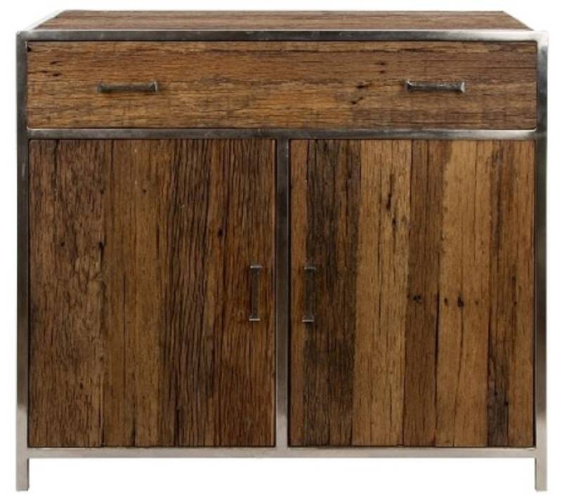 Casa Padrino Luxus Sideboard mit 2 Türen und 1 Schublade Braun / Silber 90 x 40 x H. 86 cm - Luxus Möbel Casa Padrino Luxus Sideboard mit 2 Türen und 1 Schublade Braun / Silber 90 x 40 x H. 86 cm - Luxus Möbel von Casa Padrino