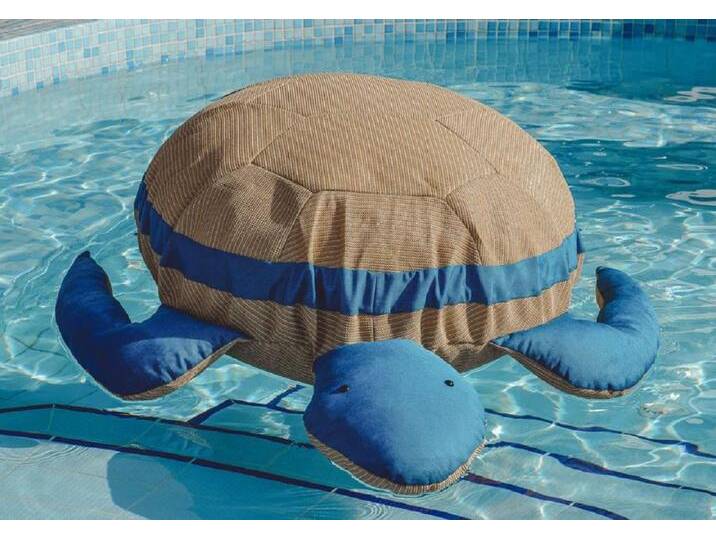 Casa Padrino Luxus Sitzsack Schildkröte Beige / Blau 135 cm von Casa Padrino