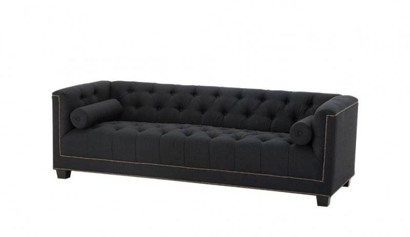 Casa Padrino Luxus Sofa 3 Sitzer Schwarz - Hotel Einrichtung Casa Padrino Luxus Sofa 3 Sitzer Schwarz - Hotel Einrichtung von Casa Padrino
