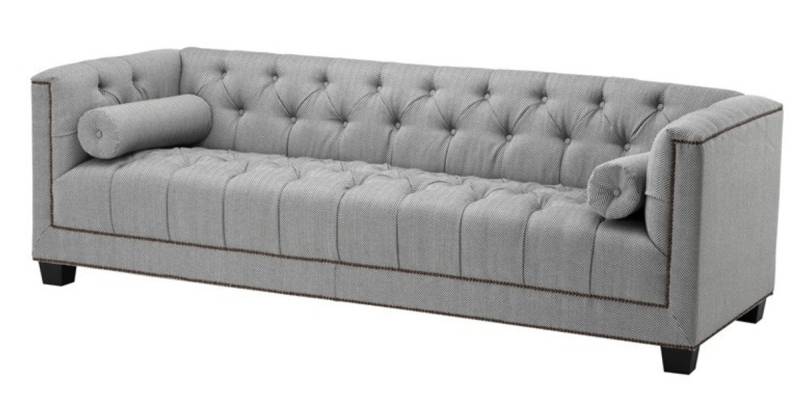 Casa Padrino Luxus Sofa Kubus Fischgrätmuster Grau - 3 Sitzer - Hotel Einrichtung Casa Padrino Luxus Sofa Kubus Fischgrätmuster Grau - 3 Sitzer - Hotel Einrichtung von Casa Padrino
