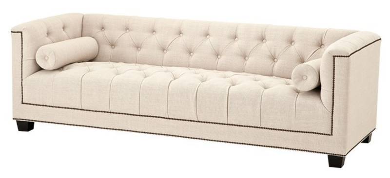 Casa Padrino Luxus Sofa Kubus Panama Creme - 3 Sitzer - Hotel Einrichtung von Casa Padrino