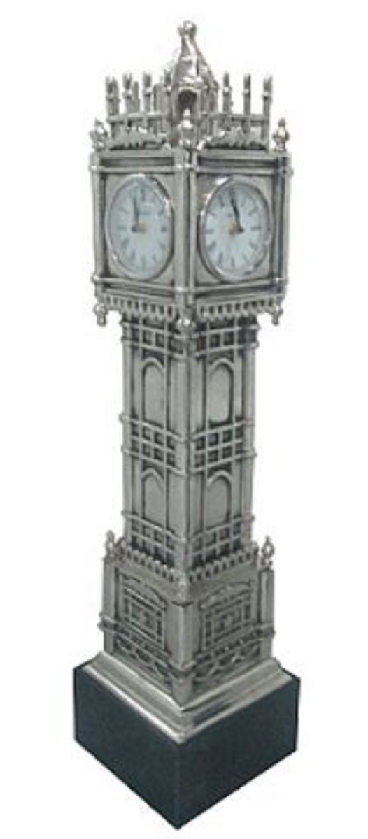 Casa Padrino Luxus Standuhr Tower Silber / Schwarz 20 x 20 x H. 85 cm - Luxus Deko Accessoires Casa Padrino Luxus Standuhr Tower Silber / Schwarz 20 x 20 x H. 85 cm - Luxus Deko Accessoires von Casa Padrino
