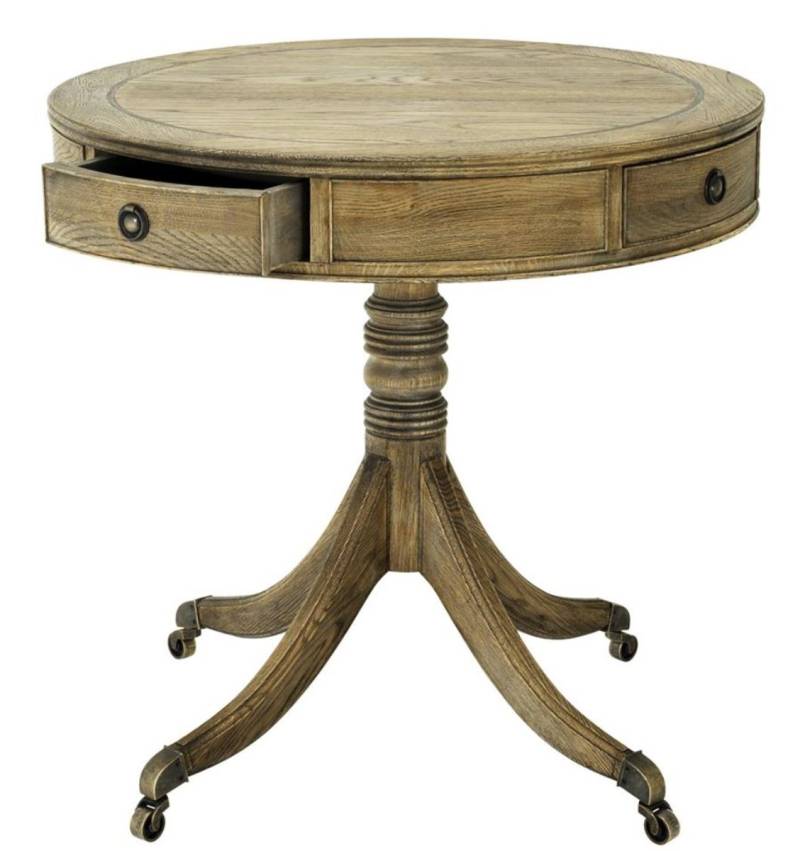 Casa Padrino Luxus Wohnzimmer Beistelltisch Naturfarben / Messing Ã 80 x H. 74 cm - WohnzimmermÃ¶bel von Casa Padrino