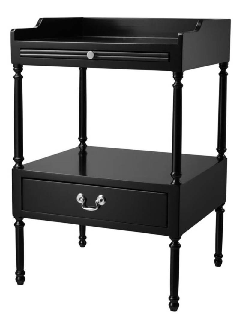 Casa Padrino Luxus Wohnzimmer Beistelltisch Schwarz / Silber 48 x 42 x H. 73 cm - WohnzimmermÃ¶bel von Casa Padrino
