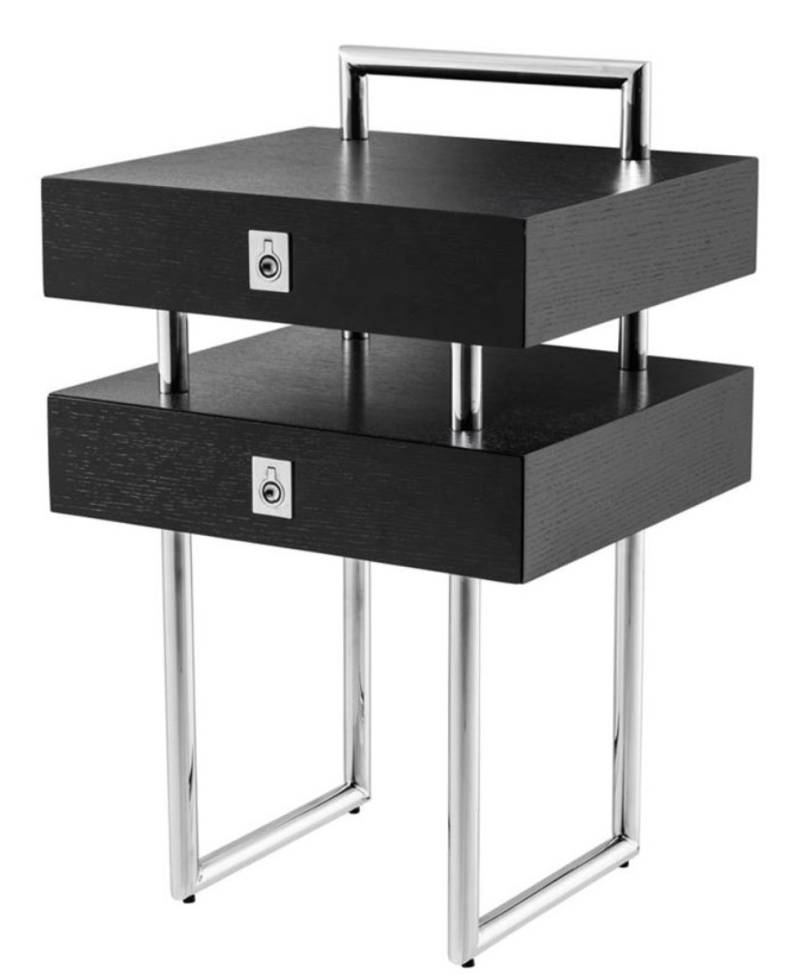 Casa Padrino Luxus Wohnzimmer Beistelltisch mit 2 Schubladen 50 x 44,5 x H. 79 cm - Limited Edition von Casa Padrino