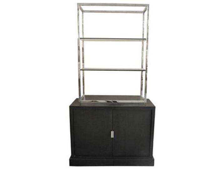 Casa Padrino Luxus Wohnzimmerschrank Schwarz / Silber 109 x 42 x H. 201 cm - Luxus Wohnzimmermöbel von Casa Padrino