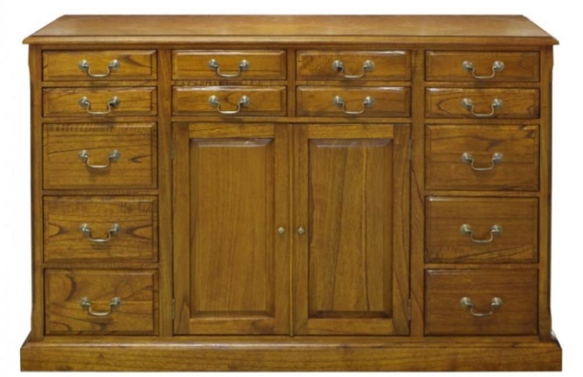 Casa Padrino Luxus Wohnzimmerschrank mit 2 Türen und 14 Schubladen Braun 120 x 39 x H. 80 cm - Luxus Qualität Casa Padrino Luxus Wohnzimmerschrank mit 2 Türen und 14 Schubladen Braun 120 x 39 x H. 80 cm - Luxus Qualität von Casa Padrino