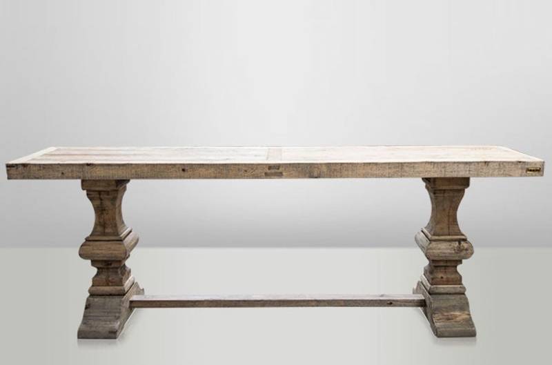 Casa Padrino Massivholz Konsole Eiche 220 x 46 cm - Massiver Konsolentisch Rustikal Casa Padrino Massivholz Konsole Eiche 220 x 46 cm - Massiver Konsolentisch Rustikal von Casa Padrino