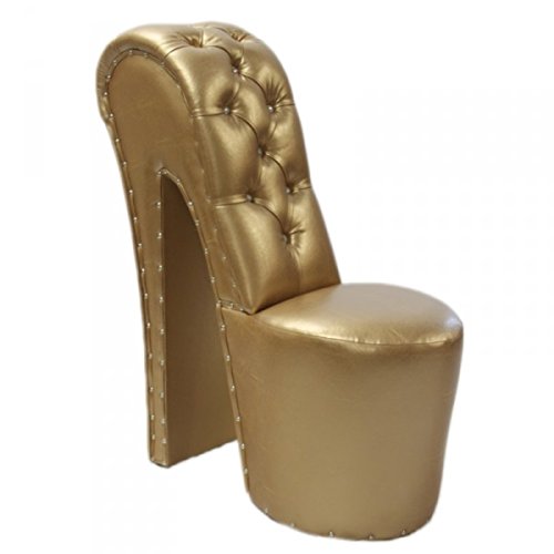 Casa Padrino Moderner und sehr eleganter High Heel Sessel mit Dekosteinen Gold Luxus Design - Designer Sessel - Club Möbel von Casa Padrino