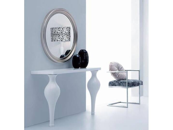 Casa Padrino Neoklassik Konsole Hochglanz Weiß 121 x 39,8 x H. 75,5 cm - Massivholz Konsolentisch - Möbel im Neoklassischem Stil von Casa Padrino