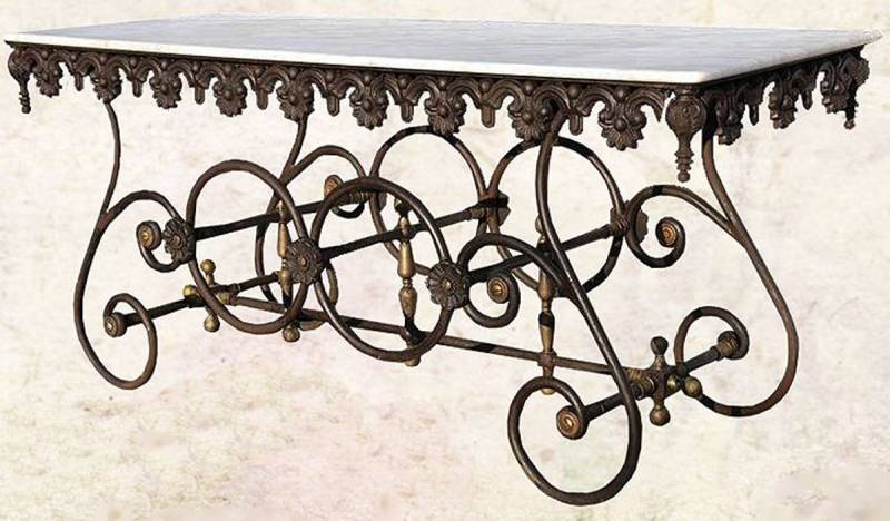 Casa Padrino Nostalgie Gartentisch aus Schmiedeeisen mit Marmorplatte - 175 cm x 65 cm x H75 cm - Luxus Gartenmöbel Casa Padrino Nostalgie Gartentisch aus Schmiedeeisen mit Marmorplatte - 175 cm x 65 cm x H75 cm - Luxus Gartenmöbel von Casa Padrino