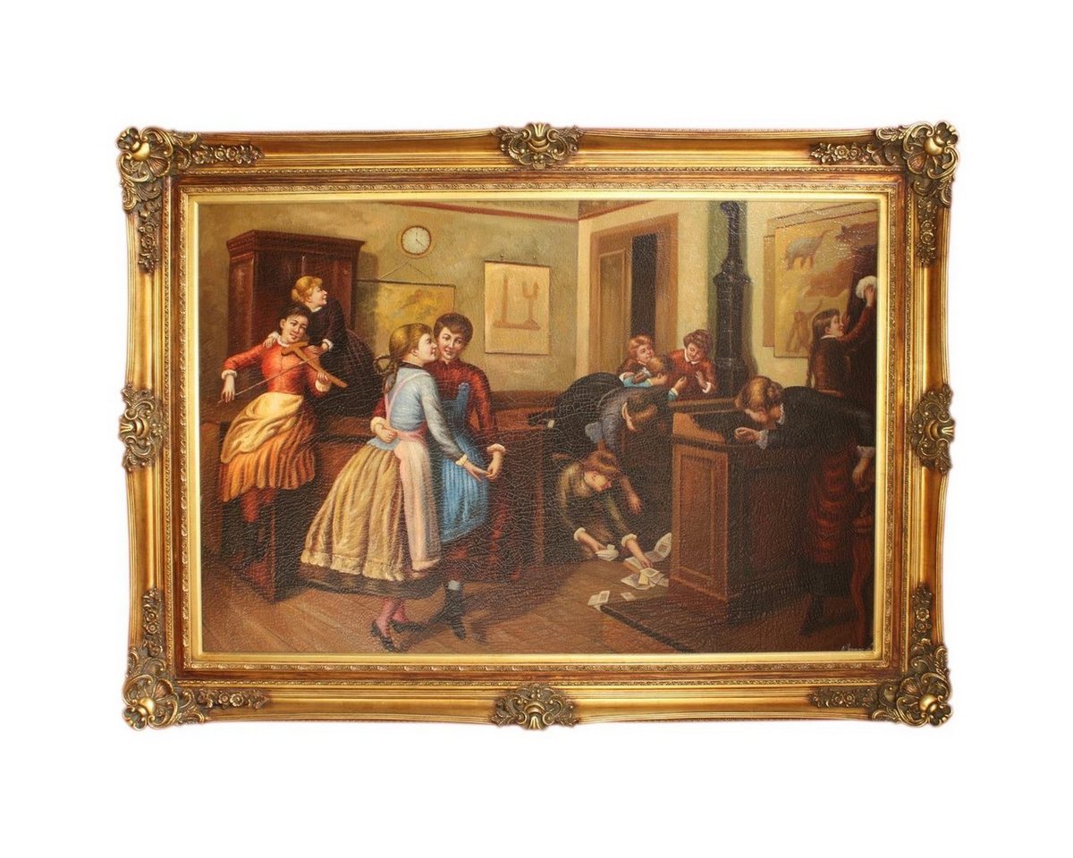 Casa Padrino Ölgemälde Riesiges Handgemaltes Barock Öl Gemälde Tanz Mod1. Gold Prunk Rahmen 225 x 165 x 10 cm - Massives Material von Casa Padrino