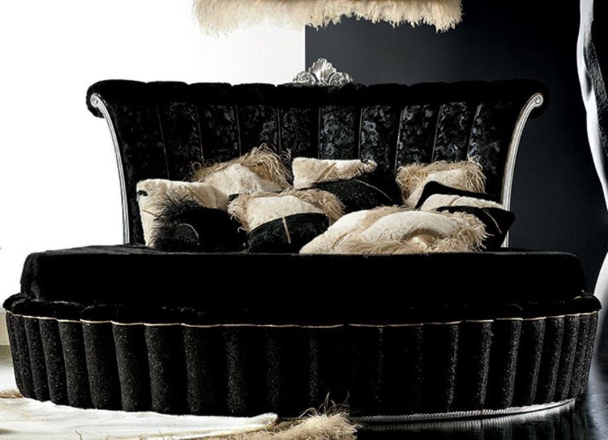 Casa Padrino Rundbett Rundbett Schwarz / Silber - Rundes Bett mit Matratze - Prunkvolle Schlafzimmer & Hotel Möbel - Erstklassische Qualität - Made in Italy Casa Padrino Rundbett Rundbett Schwarz / Silber - Rundes Bett mit Matratze - Prunkvolle Schlafzimmer & Hotel Möbel - Erstklassische Qualität - Made in Italy von Casa Padrino