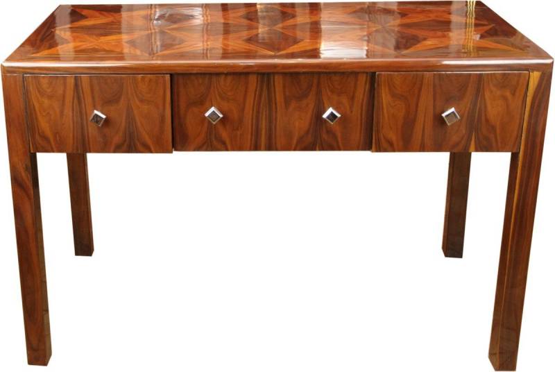 Casa Padrino Schreibtisch Art Deco Sekretär Braun Intarsien 129 x 66 x H86 mit 3 Schubladen - Designer Schreibtisch von Casa Padrino