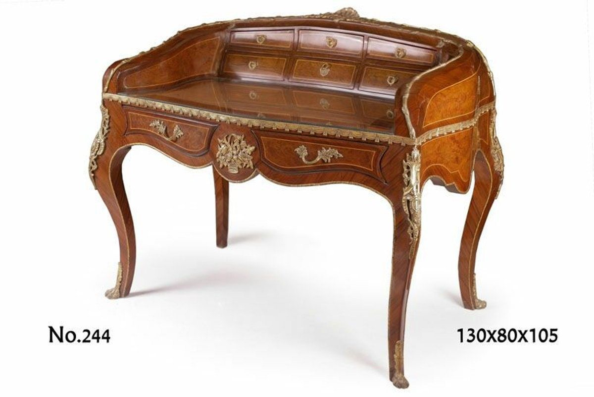 Casa Padrino Schreibtisch Barock Schreibtisch / Sekretär 130 x 80 x H. 105 cm - Französischer Stil von Casa Padrino