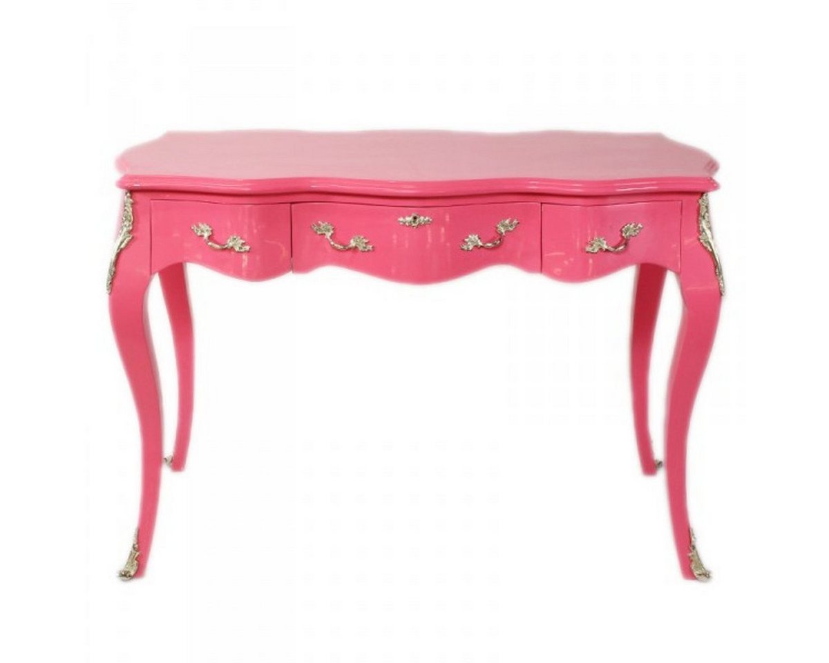 Casa Padrino Schreibtisch Barock Schreibtisch Sekretär / Konsole Pink 120 x 60 x H80 cm - Luxus Möbel von Casa Padrino