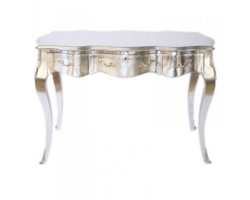 Casa Padrino Schreibtisch Barock Schreibtisch Sekretär / Konsole Silber 120 x 60 x H80 cm von Casa Padrino