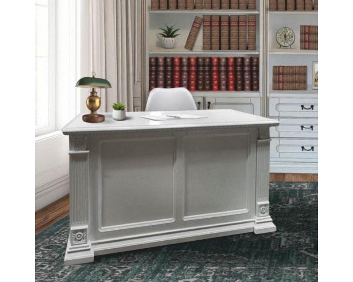 Casa Padrino Schreibtisch Casa Padrino Luxus Barock Schreibtisch Weiß 150 cm - Barock Büro Möbel Casa Padrino Schreibtisch Casa Padrino Luxus Barock Schreibtisch Weiß 150 cm - Barock Büro Möbel von Casa Padrino