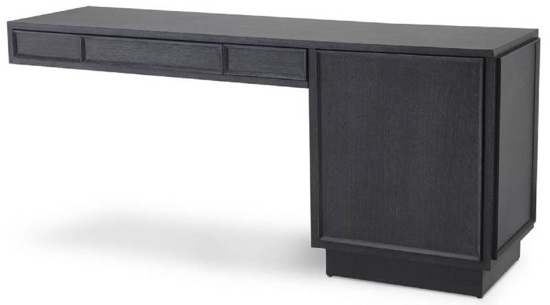 Casa Padrino Schreibtisch Designer Massivholz Schreibtisch Anthrazitgrau 183 x 51 x H. 79 cm - Bürotisch - Computertisch - Büro Möbel - Luxus Qualität von Casa Padrino