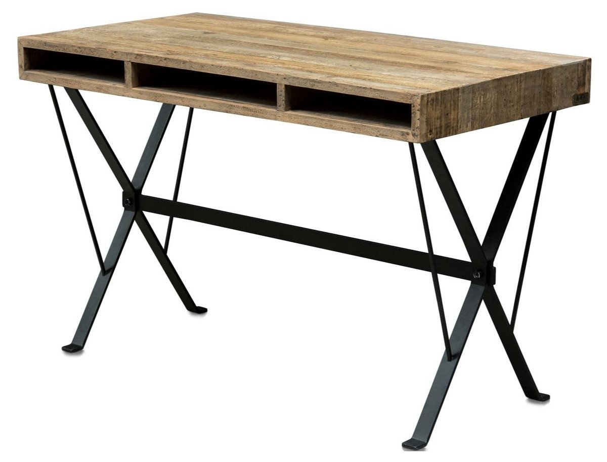 Casa Padrino Schreibtisch Designer Schreibtisch mit schwarz pulverbeschichteten Beinen 120 x 60 x H. 77 cm - Designer Büromöbel Casa Padrino Schreibtisch Designer Schreibtisch mit schwarz pulverbeschichteten Beinen 120 x 60 x H. 77 cm - Designer Büromöbel von Casa Padrino