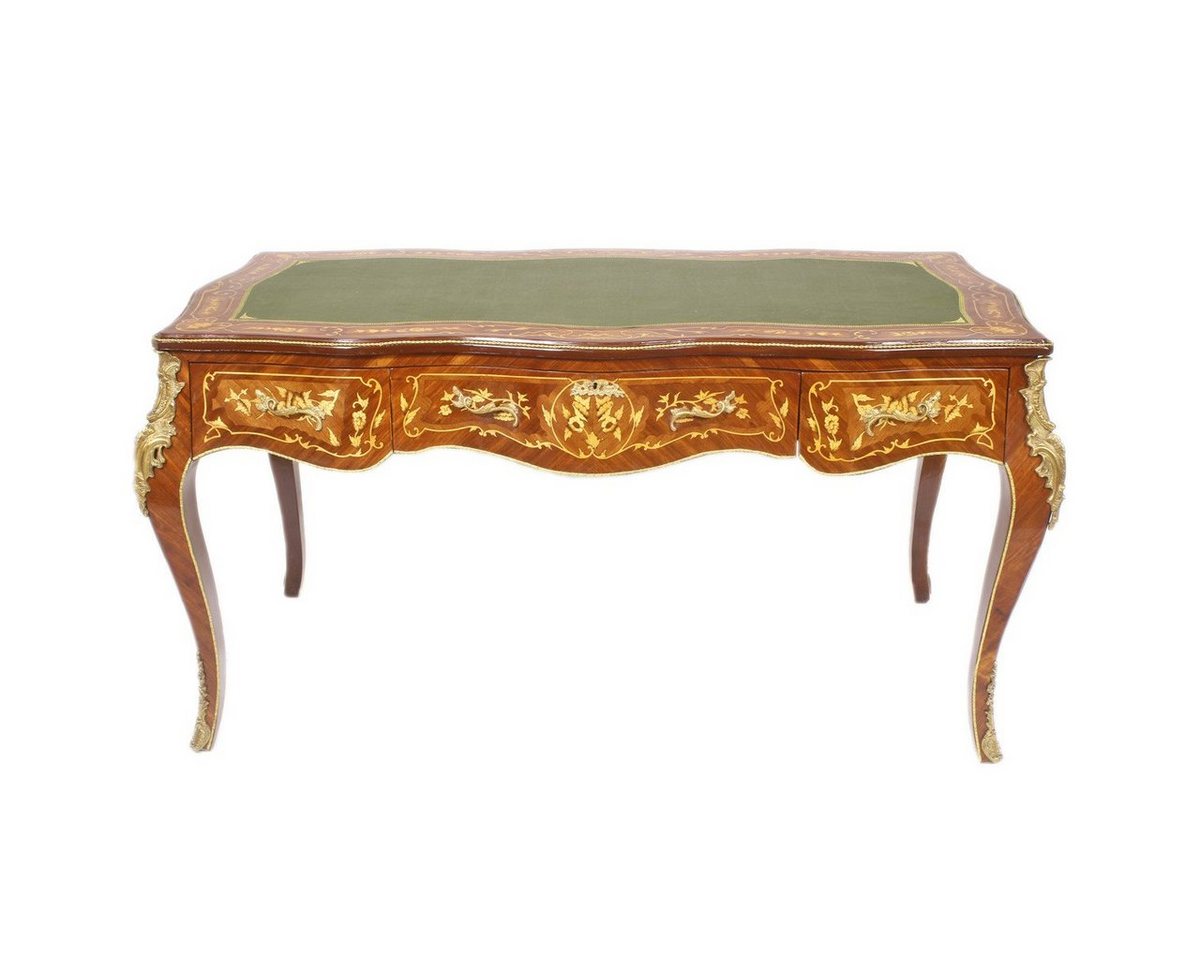 Casa Padrino Schreibtisch »Luxus Barock Schreibtisch Mahagoni Intarsien / Gold 155 cm - Antik Stil Sekretär Luxus Möbel« von Casa Padrino