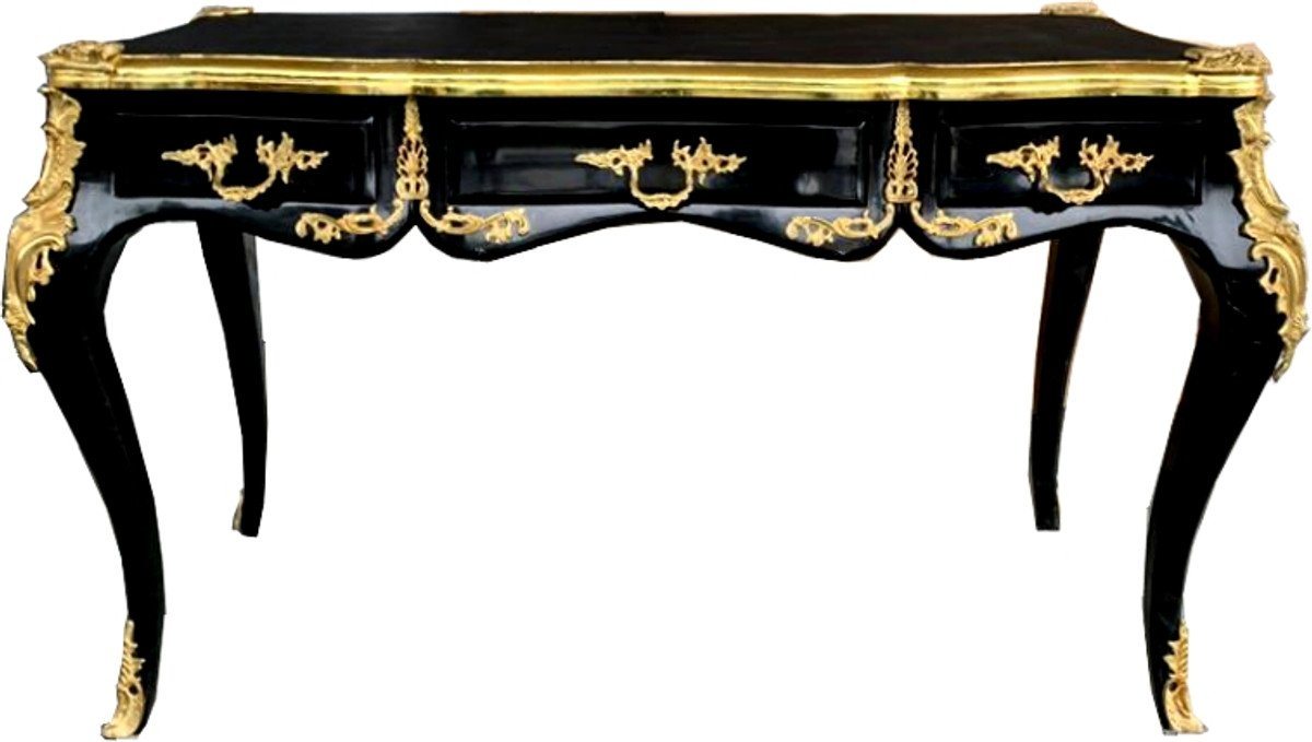 Casa Padrino Schreibtisch Luxus Barock Schreibtisch Schwarz / Gold - Sekretär Luxus Möbel von Casa Padrino