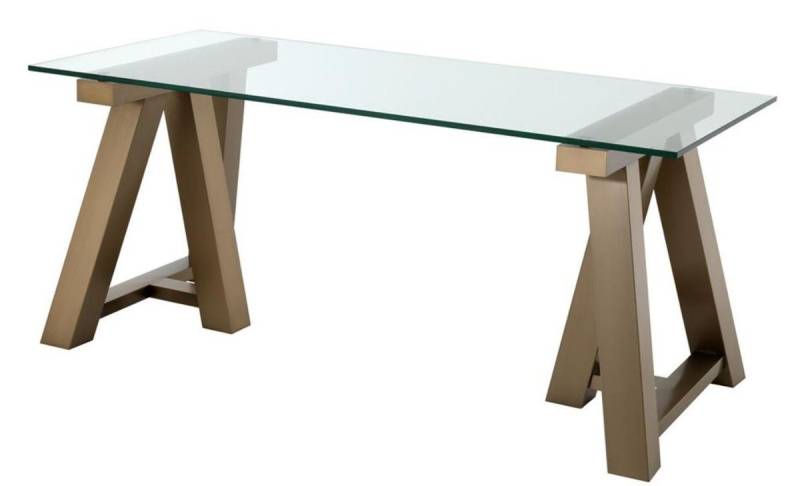 Casa Padrino Schreibtisch Luxus Schreibtisch Messing 180 x 80 x H. 78 cm - Luxus Büromöbel von Casa Padrino