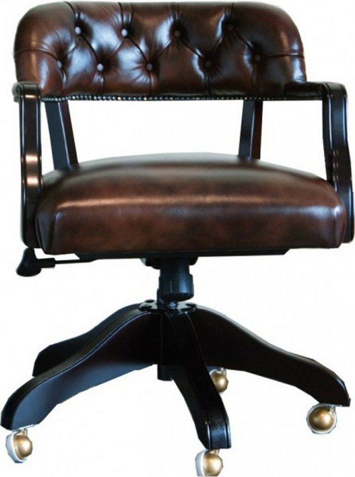 Casa Padrino Schreibtischstuhl Luxus Echtleder Büro Stuhl Braun Drehstuhl Schreibtisch Stuhl - Chefsessel Casa Padrino Schreibtischstuhl Luxus Echtleder Büro Stuhl Braun Drehstuhl Schreibtisch Stuhl - Chefsessel von Casa Padrino