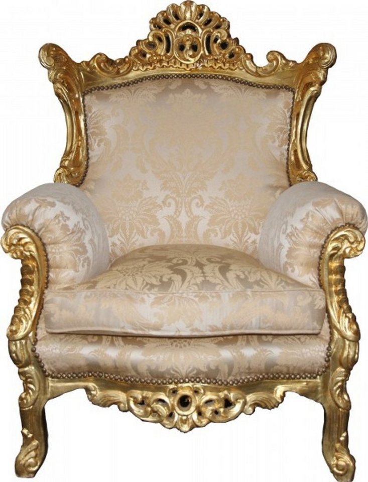 Casa Padrino Sessel Barock Sessel Al Capone" Mod2 Creme / Gold Möbel - Antik Stil" von Casa Padrino