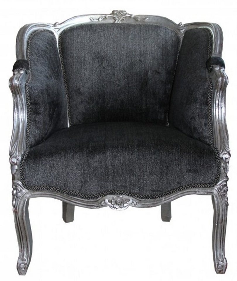 Casa Padrino Sessel Barock Sessel Grau / Silber von Casa Padrino